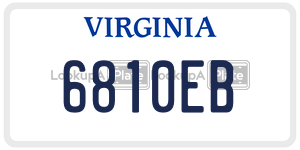 6810EB  license plate in VA