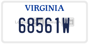 68561W  license plate in VA