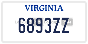 6893ZZ  license plate in VA