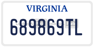 689869TL  license plate in VA