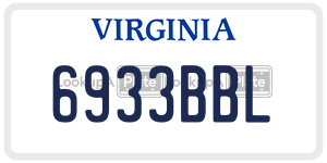 6933BBL  license plate in VA