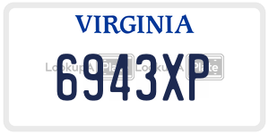 6943XP  license plate in VA