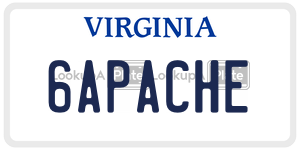 6APACHE  license plate in VA