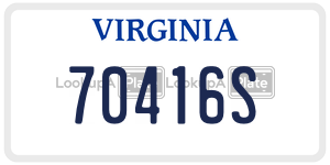 70416S  license plate in VA
