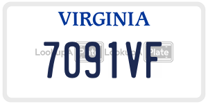 7091VF  license plate in VA