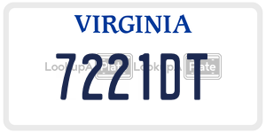 7221DT  license plate in VA