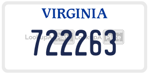 722263  license plate in VA