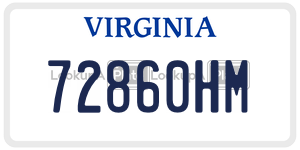 72860HM license plate in Virginia