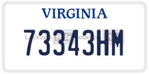 73343HM  license plate in VA