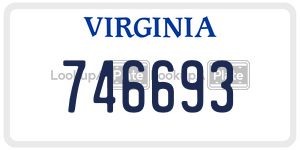 746693  license plate in VA