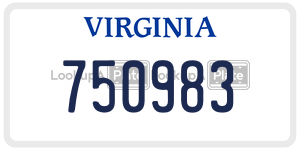 750983  license plate in VA