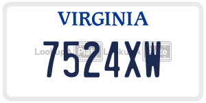 7524XW  license plate in VA