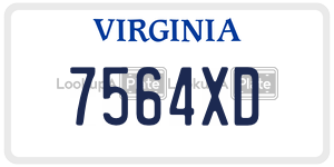 7564XD  license plate in VA