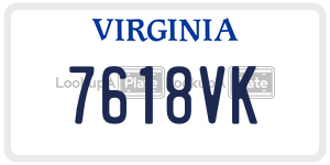 7618VK license plate in Virginia