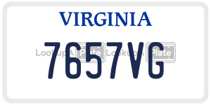 7657VG  license plate in VA