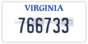 766733  license plate in VA