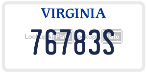 76783S  license plate in VA