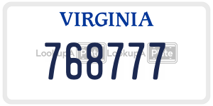 768777  license plate in VA
