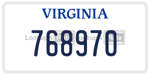 768970  license plate in VA