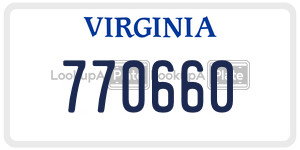 770660  license plate in VA