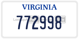 772998  license plate in VA