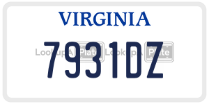 7931DZ  license plate in VA