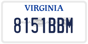 8151BBM  license plate in VA