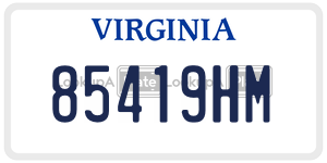 85419HM  license plate in VA
