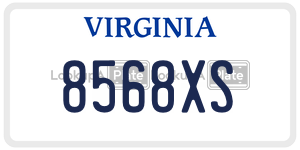 8568XS  license plate in VA