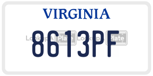 8613PF  license plate in VA