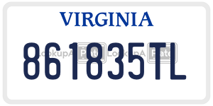 861835TL  license plate in VA