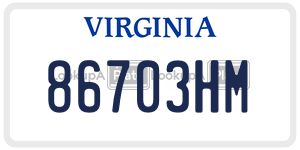 86703HM  license plate in VA