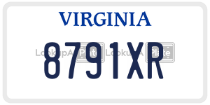 8791XR  license plate in VA