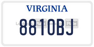 8810BJ  license plate in VA