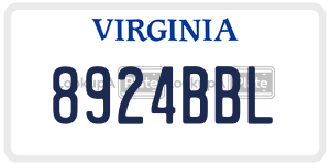 8924BBL  license plate in VA