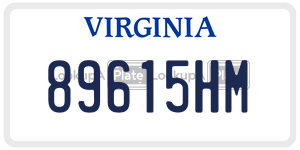 89615HM  license plate in VA