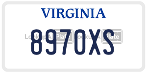 8970XS license plate in Virginia