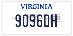 9096DH  license plate in VA