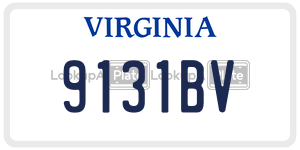 9131BV  license plate in VA
