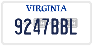 9247BBL  license plate in VA