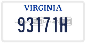 93171H  license plate in VA