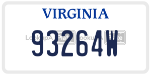 93264W  license plate in VA