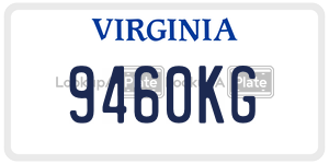 9460KG  license plate in VA