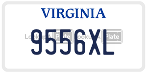 9556XL  license plate in VA