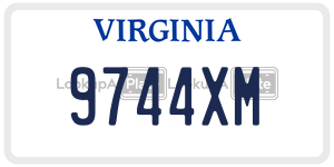 9744XM  license plate in VA
