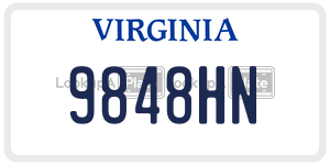 9848HN license plate in Virginia