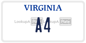 A4 license plate in Virginia