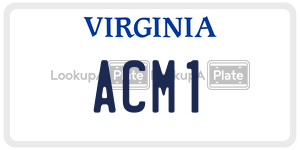 ACM1  license plate in VA