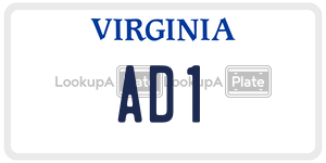AD1  license plate in VA