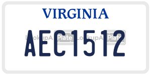 AEC1512  license plate in VA